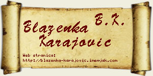 Blaženka Karajović vizit kartica